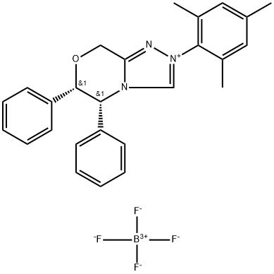 (5R,6S)-2-Mesityl-5,6-diphenyl-6,8-dihydro-5H-[1,2,4]triazolo[3,4-c][1,4]oxazin-2-iuM tetrafluoroborate 97% Struktur