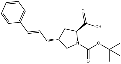 (2S,4R)-1-(tert-butoxycarbonyl)-4-cinnaMylpyrrolidine-2-carboxylic acid Struktur