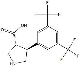 (+/-)-trans-4-(3,5-bis(trifluoroMethyl)-phenyl)-pyrrolidine-3-carboxylic acid Struktur