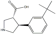 (+/-)-trans-4-(3-tert-butyl-phenyl)-pyrrolidine-3-carboxylic acid Struktur