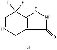 7,7-difluoro-4,5,6,7-tetrahydro-1H-pyrazolo[4,3-c]pyridin-3-ol hydrochloride Struktur