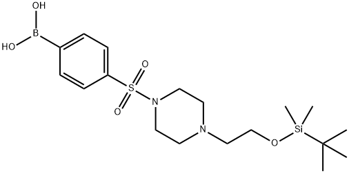 (4-((4-(2-((tert-butyldiMethylsilyl)oxy)ethyl)piperazin-1-yl)sulfonyl)phenyl)boronic acid Struktur