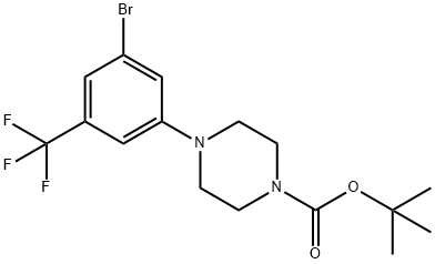 tert-butyl 4-(3-broMo-5-(trifluoroMethyl)phenyl)piperazine-1-carboxylate Struktur