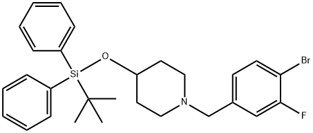 1-(4-broMo-3-fluorobenzyl)-4-((tert-butyldiphenylsilyl)oxy)piperidine Struktur