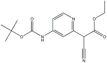 ethyl 2-(4-(tert-butoxycarbonylaMino)pyridin-2-yl)-2-cyanoacetate Struktur