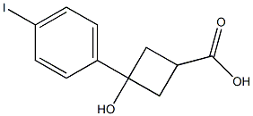 3-hydroxy-3-(4-iodophenyl)cyclobutanecarboxylic acid Struktur