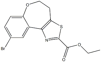 9-broMo-4,5-dihydro-6-oxa-3-thia-1-aza-benzo[e]azulene-2-carboxylic acid ethyl ester Struktur