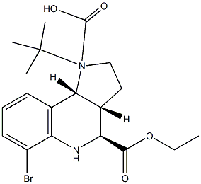 (3aR,4S,9bR)-1-tert-butyl 4-ethyl 6-broMo-3,3a,4,5-tetrahydro-1H-pyrrolo[3,2-c]quinoline-1,4(2H,9bH)-dicarboxylate Struktur