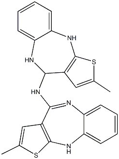 (E)-2-Methyl-N-(2-Methyl-5,10-dihydro-4H-benzo[b]thieno[2,3-e][1,4]diazepin-4-yl)-10H-benzo[b]thieno[2,3-e][1,4]diazepin-4-aMine Struktur