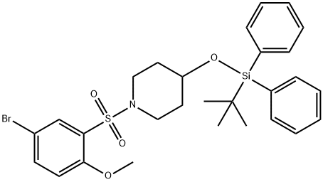 1-((5-broMo-2-Methoxyphenyl)sulfonyl)-4-((tert-butyldiphenylsilyl)oxy)piperidine Struktur