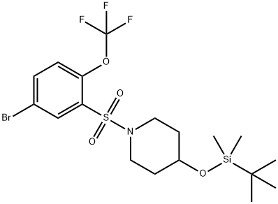 1-((5-broMo-2-(trifluoroMethoxy)phenyl)sulfonyl)-4-((tert-butyldiMethylsilyl)oxy)piperidine Struktur