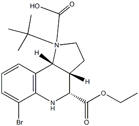 (3aR,4R,9bR)-1-tert-butyl 4-ethyl 6-broMo-3,3a,4,5-tetrahydro-1H-pyrrolo[3,2-c]quinoline-1,4(2H,9bH)-dicarboxylate Struktur