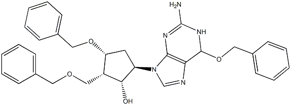 (1R,2S,3R,5R)-5-(2-AMino-6-(benzyloxy)-1H-purin-9(6H)-yl)-3-(benzyloxy)-2-((benzyloxy)Methyl)cyclopentanol Struktur