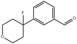 3-(4-fluoro-tetrahydro-2H-pyran-4-yl)benzaldehyde Struktur