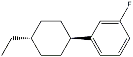 Tans-4ethylcyclohexyl-3-fluorobenzene Struktur