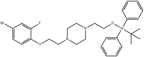 1-(2-(4-broMo-2-fluorophenoxy)ethyl)-4-(2-((tert-butyldiphenylsilyl)oxy)ethyl)piperazine Struktur