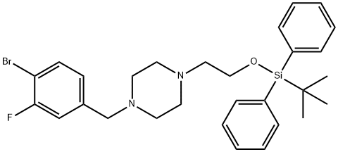 1-(4-broMo-3-fluorobenzyl)-4-(2-((tert-butyldiphenylsilyl)oxy)ethyl)piperazine Struktur