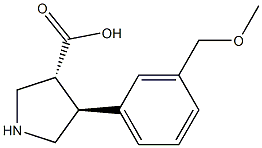 (+/-)-trans-4-(3-MethoxyMethyl-phenyl)-pyrrolidine-3-carboxylic acid Struktur