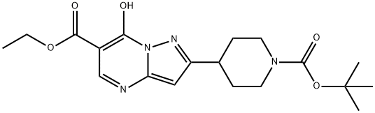 ethyl 2-(1-(tert-butoxycarbonyl)piperidin-4-yl)-7-hydroxypyrazolo[1,5-a]pyriMidine-6-carboxylate Struktur