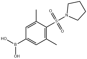 (3,5-diMethyl-4-(pyrrolidin-1-ylsulfonyl)phenyl)boronic acid Struktur