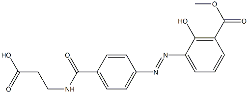 (E)-3-(4-((2-Hydroxy-3-(Methoxycarbonyl)phenyl)diazenyl)benzaMido)propanoic Acid Struktur