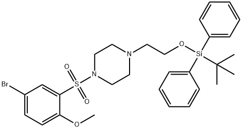 1-((5-broMo-2-Methoxyphenyl)sulfonyl)-4-(2-((tert-butyldiphenylsilyl)oxy)ethyl)piperazine Struktur