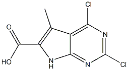 2,4-dichloro-5-Methyl-7H-pyrrolo[2,3-d]pyriMidine-6-carboxylic acid Struktur