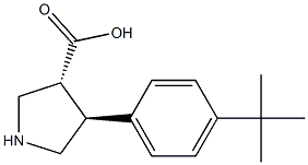 (+/-)-trans-4-(4-tert-butyl-phenyl)-pyrrolidine-3-carboxylic acid Struktur