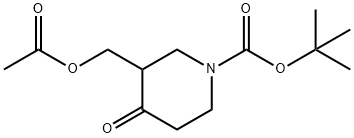 tert-butyl 3-(acetoxyMethyl)-4-oxopiperidine-1-carboxylate Struktur