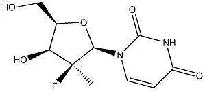 1-((2R,3S,4S,5R)-3-fluoro-4-hydroxy-5-(hydroxyMethyl)-3-Methyltetrahydrofuran-2-yl)pyriMidine-2,4(1H,3H)-dione Struktur