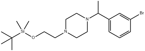 1-(1-(3-broMophenyl)ethyl)-4-(2-((tert-butyldiMethylsilyl)oxy)ethyl)piperazine Struktur