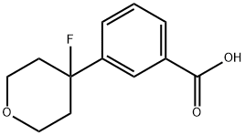 3-(4-fluoro-tetrahydro-2H-pyran-4-yl)benzoic acid Struktur