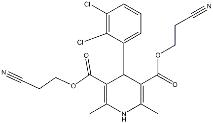 bis(2-cyanoethyl) 4-(2',3'-dichlorophenyl)-2,6-diMethyl-1,4-dihydropyridine-3,5-dicarboxylate Struktur