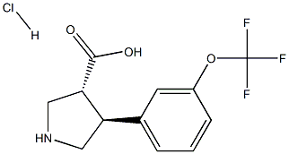 (+/-)-trans-4-(3-trifluoroMethoxy-phenyl)-pyrrolidine-3-carboxylic acid-HCl Struktur