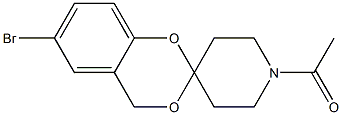 1-(6-broMo-4H-spiro[benzo[d][1,3]dioxine-2,4'-piperidin]-1'-yl)ethanone Struktur