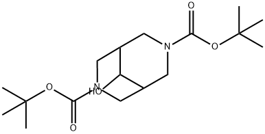 di-tert-butyl 9-hydroxy-3,7-diaza-bicyclo[3.3.1]nonane-3,7-dicarboxylate Struktur