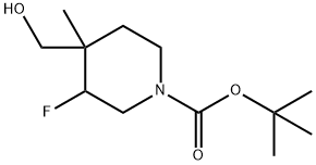 tert-butyl 3-fluoro-4-(hydroxyMethyl)-4-Methylpiperidine-1-carboxylate Struktur