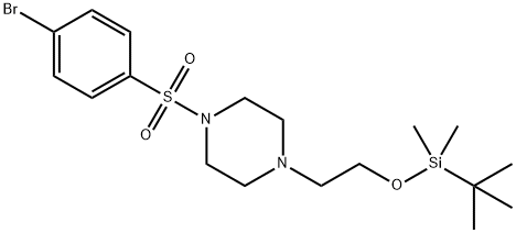 1-((4-broMophenyl)sulfonyl)-4-(2-((tert-butyldiMethylsilyl)oxy)ethyl)piperazine Struktur