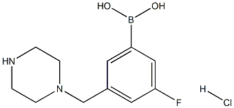 (3-fluoro-5-(piperazin-1-ylMethyl)phenyl)boronic acid hydrochloride Struktur