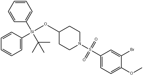 1-((3-broMo-4-Methoxyphenyl)sulfonyl)-4-((tert-butyldiphenylsilyl)oxy)piperidine Struktur