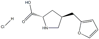 (2S,4S)-4-(furan-2-ylMethyl)pyrrolidine-2-carboxylic acid hydrochloride Struktur