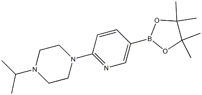 1-isopropyl-4-(5-(4,4,5,5-tetraMethyl-1,3,2-dioxaborolan-2-yl)pyridin-2-yl)piperazine Struktur