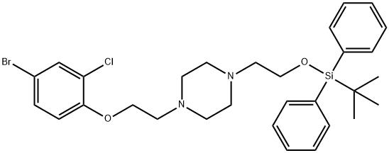 1-(2-(4-broMo-2-chlorophenoxy)ethyl)-4-(2-((tert-butyldiphenylsilyl)oxy)ethyl)piperazine Struktur