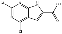 2,4-dichloro-7H-pyrrolo[2,3-d]pyriMidine-6-carboxylic acid Struktur