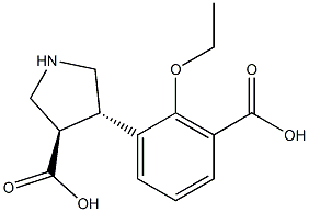 (+/-)-trans-4-(2-ethoxycarboxy-phenyl)-pyrrolidine-3-carboxylic acid Struktur