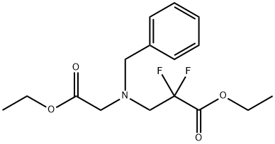 ethyl 3-(benzyl(2-ethoxy-2-oxoethyl)aMino)-2,2-difluoropropanoate Struktur