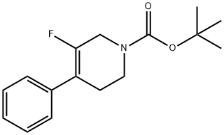 tert-butyl 3-fluoro-4-phenyl-5,6-dihydropyridine-1(2H)-carboxylate Struktur