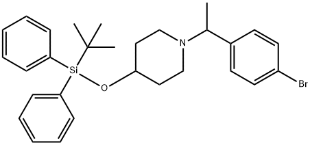 1-(1-(4-broMophenyl)ethyl)-4-((tert-butyldiphenylsilyl)oxy)piperidine Struktur