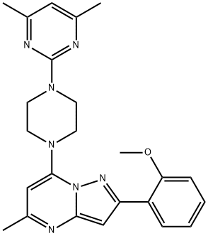 7-[4-(4,6-dimethylpyrimidin-2-yl)piperazin-1-yl]-2-(2-methoxyphenyl)-5-methylpyrazolo[1,5-a]pyrimidine Struktur