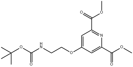 dimethyl 4-(2-(tert-butoxycarbonylamino)ethoxy)pyridine-2,6-dicarboxylate Struktur